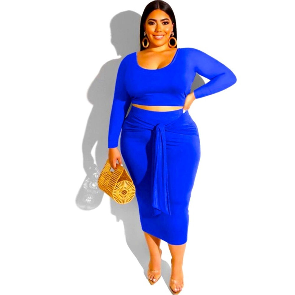 MRSFITOK Women 2 Piece Outfits Sets Summer Sexy Midi Dresses Skirt